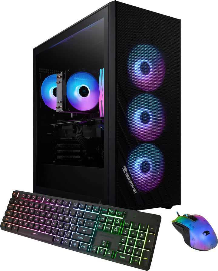 iBUYPOWER Scale Gaming Desktop - Intel Core i3 14100F - 16GB Memory - NVIDIA GeForce RTX 3050 6GB - 1TB NVMe - Black_0