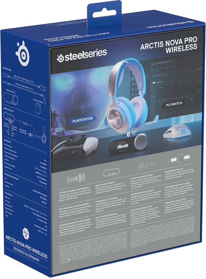 SteelSeries - Arctis Nova Pro Wireless Multi Gaming Headset for PS5, PS4, PC, Switch - White_9