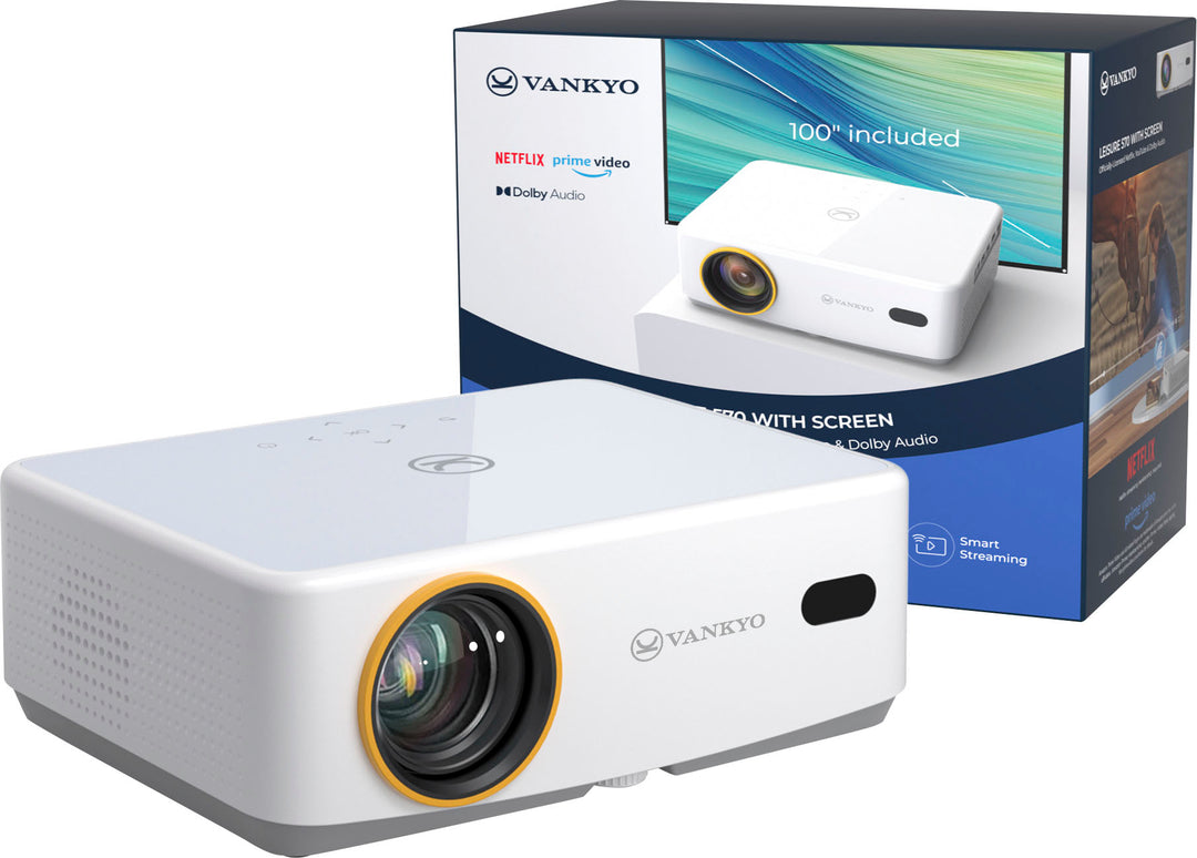 Vankyo - Leisure 570 - Smart Native 1080P Projector with WiFi and Bluetooth, Mini Portable Projector With 100" Screen - White_11