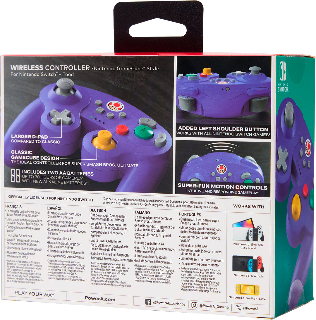 PowerA - GameCube Style Wireless Controller for Nintendo Switch - Toad_7