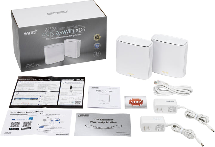 ASUS - ZenWiFi XD6 WiFi 6 Dual-Band Mesh Router (2-Pack) - White_3