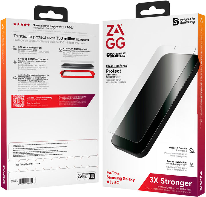 ZAGG - InvisibleShield Glass+ Defense Screen Protector for Samsung Galaxy A35 5G - Clear_3