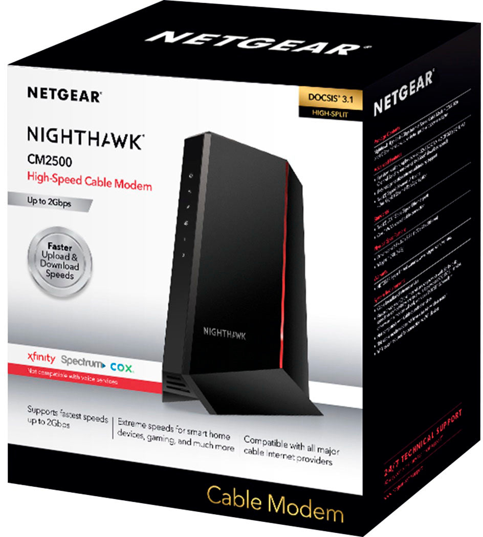 NETGEAR - Nighthawk High-Split 32 x 8 DOCSIS 3.1 Cable Modem - Black_2