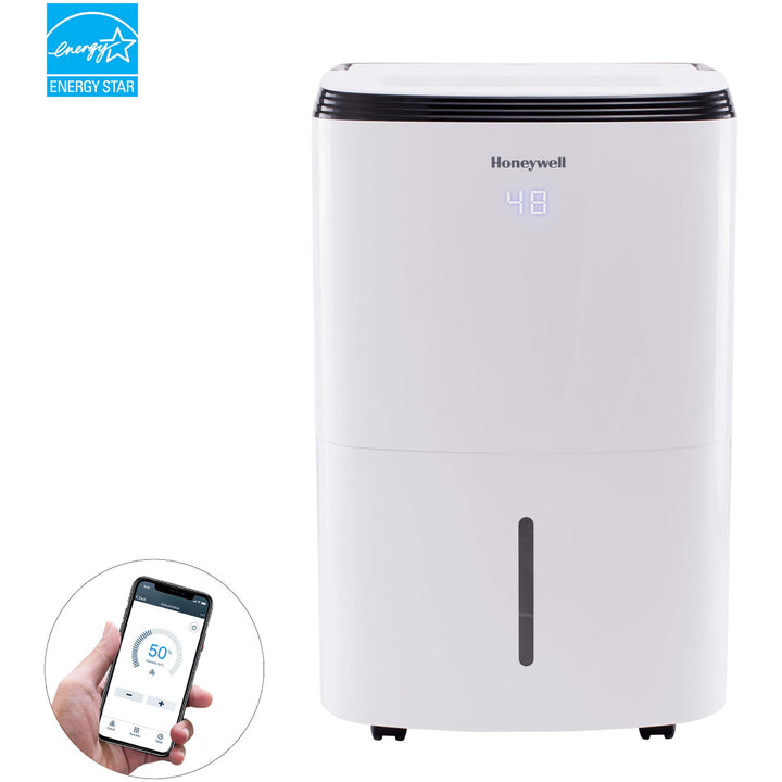 Honeywell - 70 pint Smart Wi-Fi Energy Star Dehumidifier for Basement & Large Room Up to 4000 Sq. Ft. - White_5