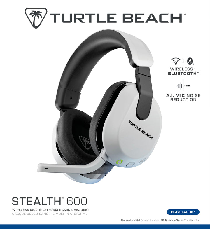 Turtle Beach Stealth 600 Wireless Gaming Headset for PlayStation, PS5, PS4, Nintendo Switch, PC with 80-Hr Battery - White_10