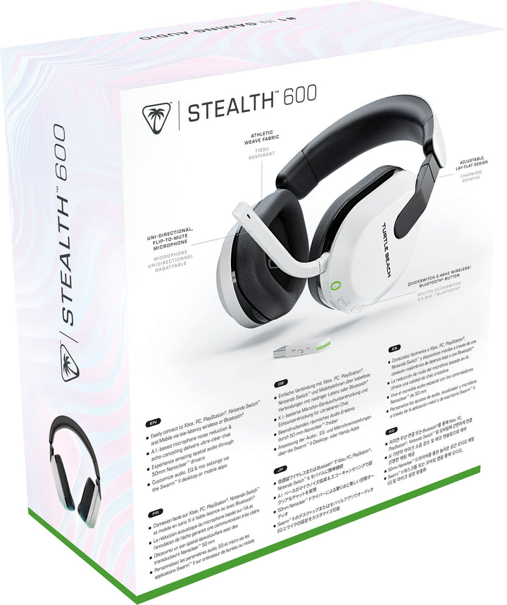 Turtle Beach Stealth 600 Wireless Gaming Headset for Xbox Series X|S, PC, PS5, PS4, Nintendo Switch with 80-Hr Battery - White_12