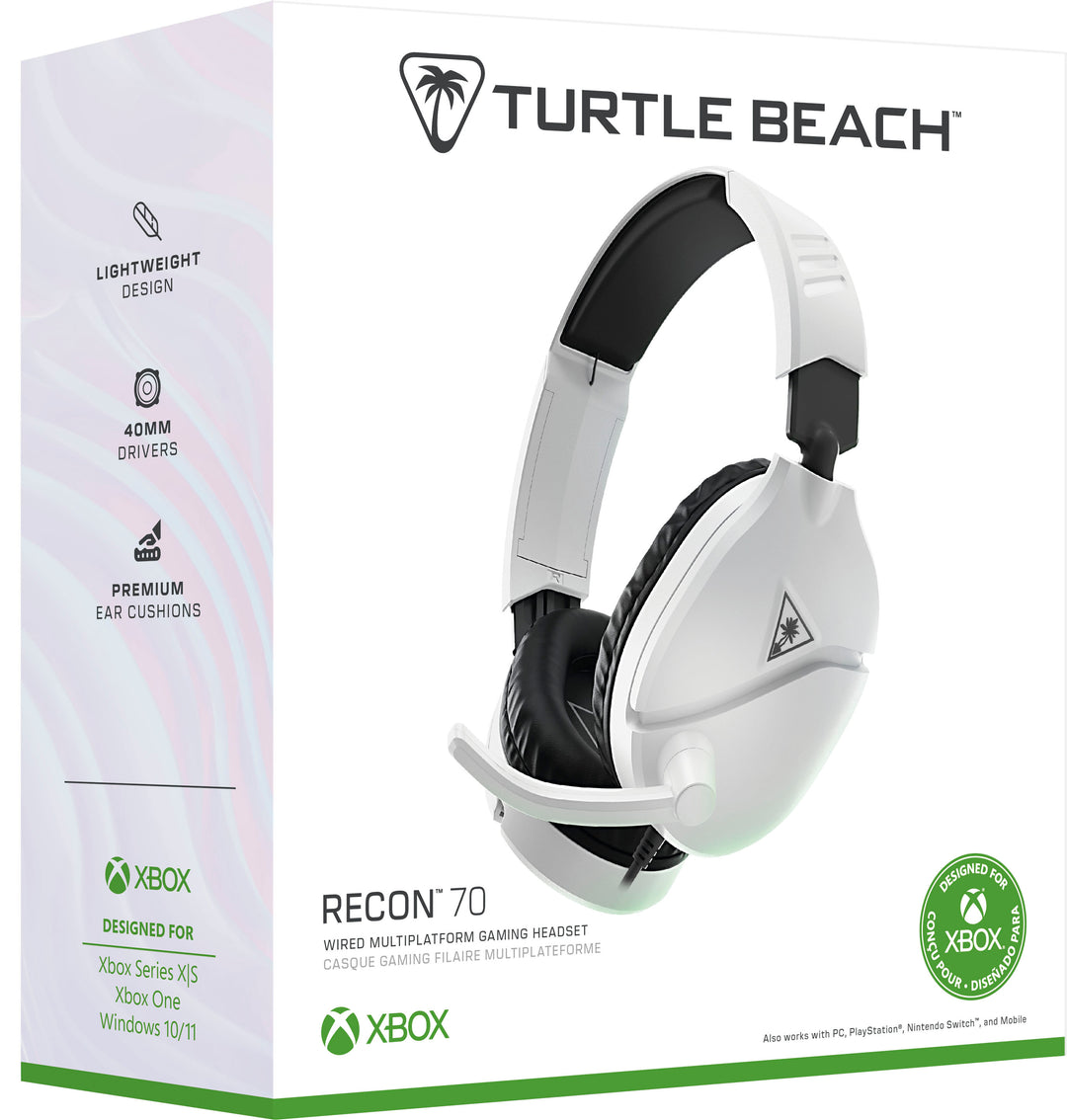 Turtle Beach - Recon 70 Gaming Headset for Xbox Series X|S, Xbox One, PS5, PS4, Nintendo Switch, PC & Mobile w 3.5mm Wired Connection - White_5