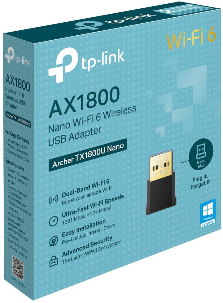 TP-Link - AX1800 Nano Wi-Fi 6 Wireless USB Adapter - Black_2