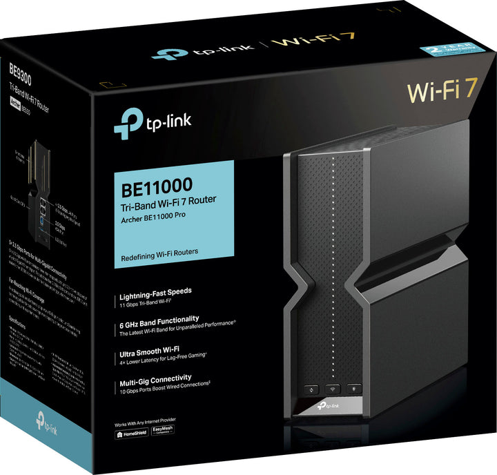 TP-Link - Archer BE11000 Tri-Band Wi-Fi 7 Router - Black_1