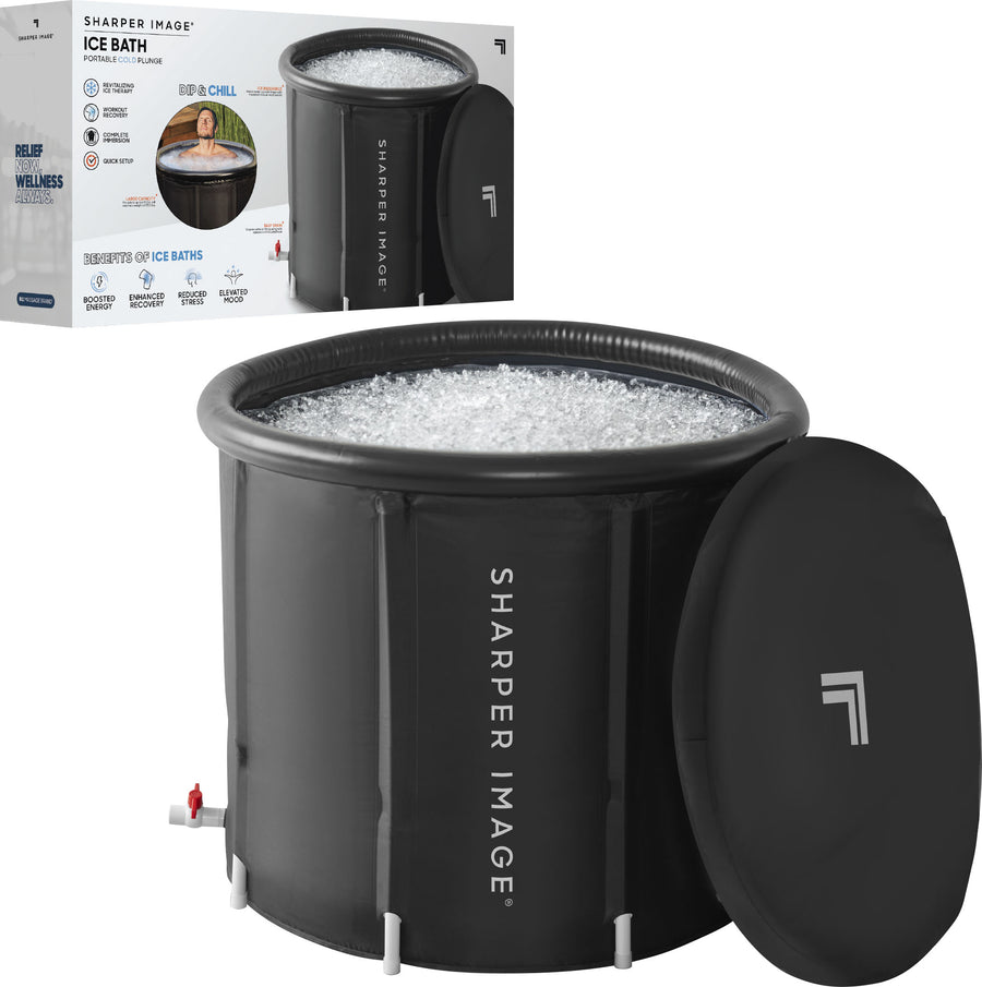 Sharper Image - Ice Bath Portable Cold Plunge, Revitalizing Ice Therapy, Workout Recovery - Black_0