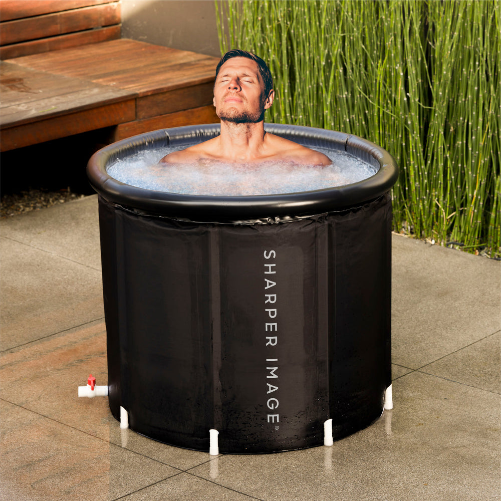 Sharper Image - Ice Bath Portable Cold Plunge, Revitalizing Ice Therapy, Workout Recovery - Black_1