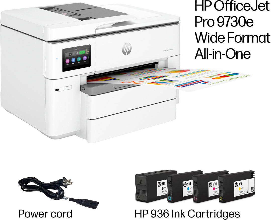 HP - OfficeJet Pro 9730e Wireless All-In-One Wide Format Inkjet Printer with 3 Months of Instant Ink Included with HP+ - White_3