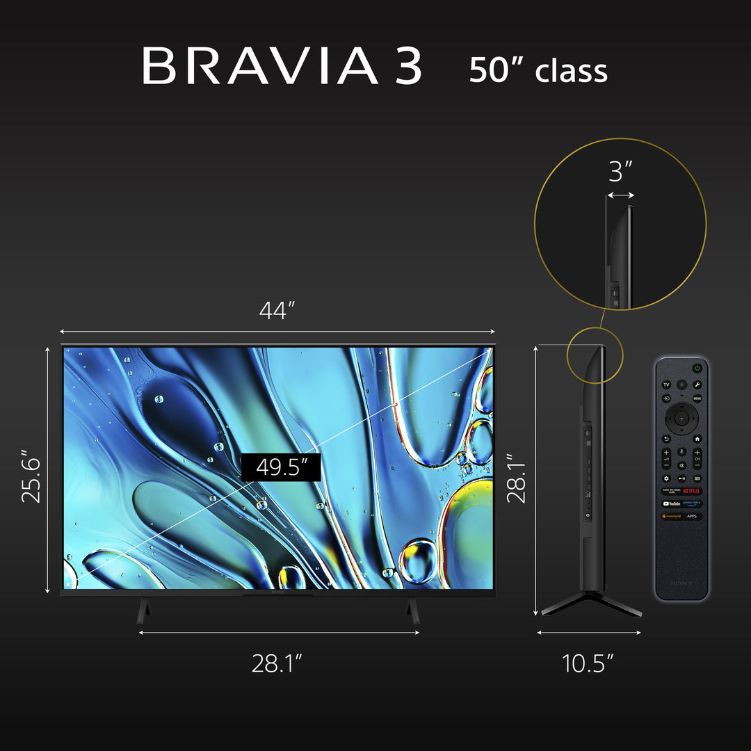 Sony - 50" class BRAVIA 3 LED 4K UHD Smart Google TV_4