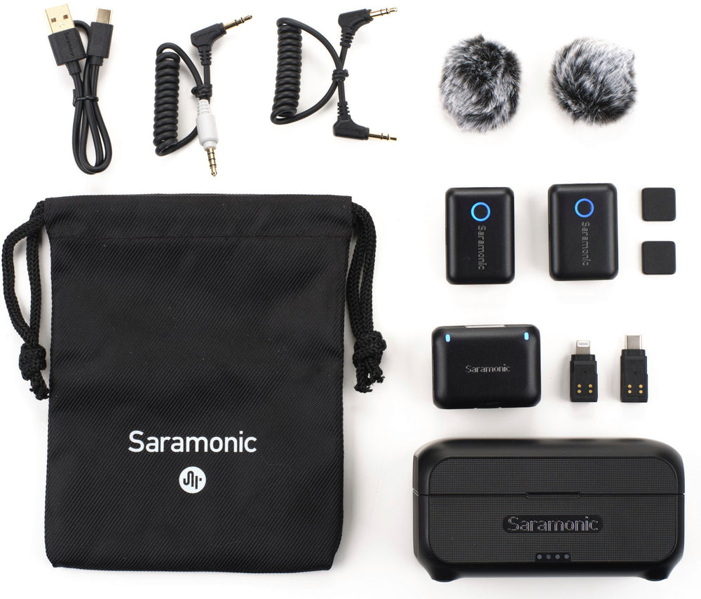 Saramonic - Blink 500 B2+ 2-Person Wireless Mic System w/ Device Mount Receiver 3.5mm, USB-C & Lightning Outs_1