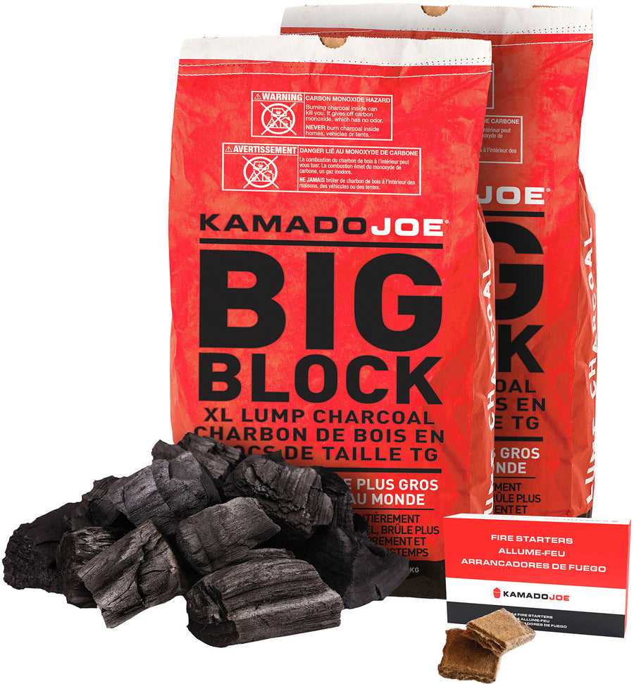 KAMADO JOE - 2 Bags Lump Charcoal+1 box Fire Starter - Black_0