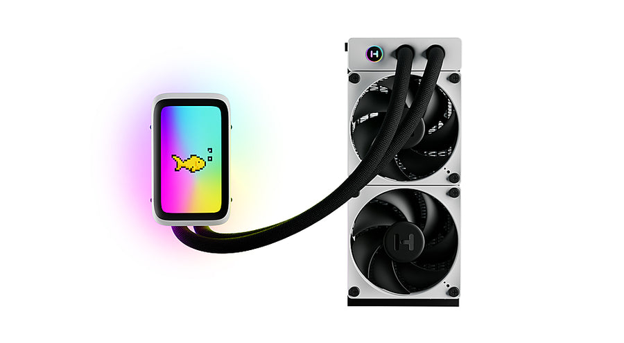 HYTE - THICC Q60 240mm Radiator AIO CPU Liquid Cooler With 5" Ultraslim IPS Display - Powered By Nexus Link - White_0