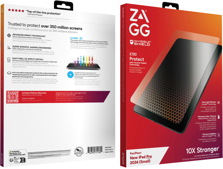 ZAGG - InvisibleShield Glass XTR3 11" Screen Protector for Apple iPad Pro (7th gen) - Clear_3