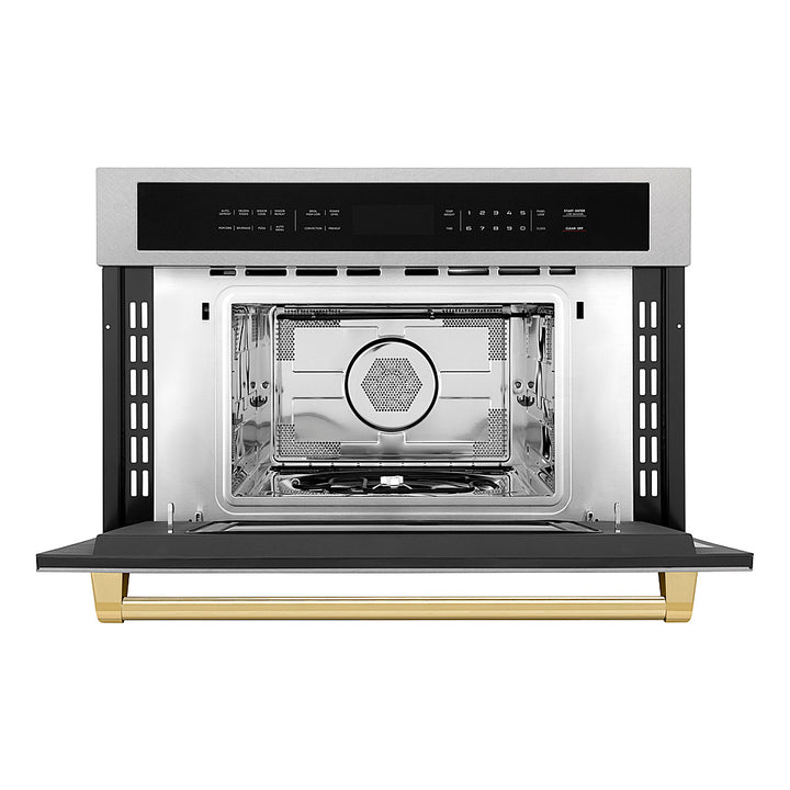 ZLINE - Autograph 30" 1.6 cu ft. Built-in Convection Microwave Oven in Stainless Steel and Polished Gold Accents_7