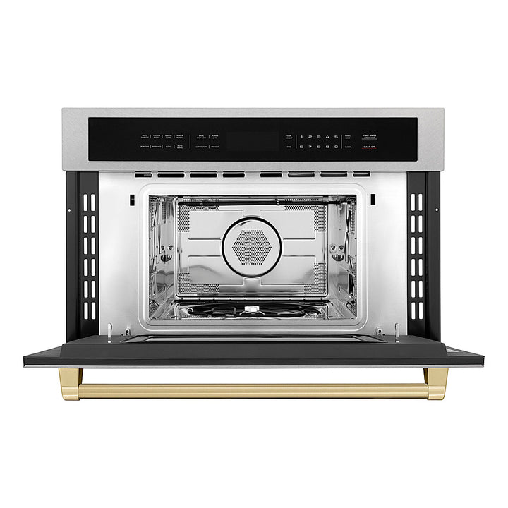 ZLINE - 30" 1.6 cu ft. Built-in Convection Microwave Oven in Fingerprint Resistant Stainless and Champagne Bronze Accents_7