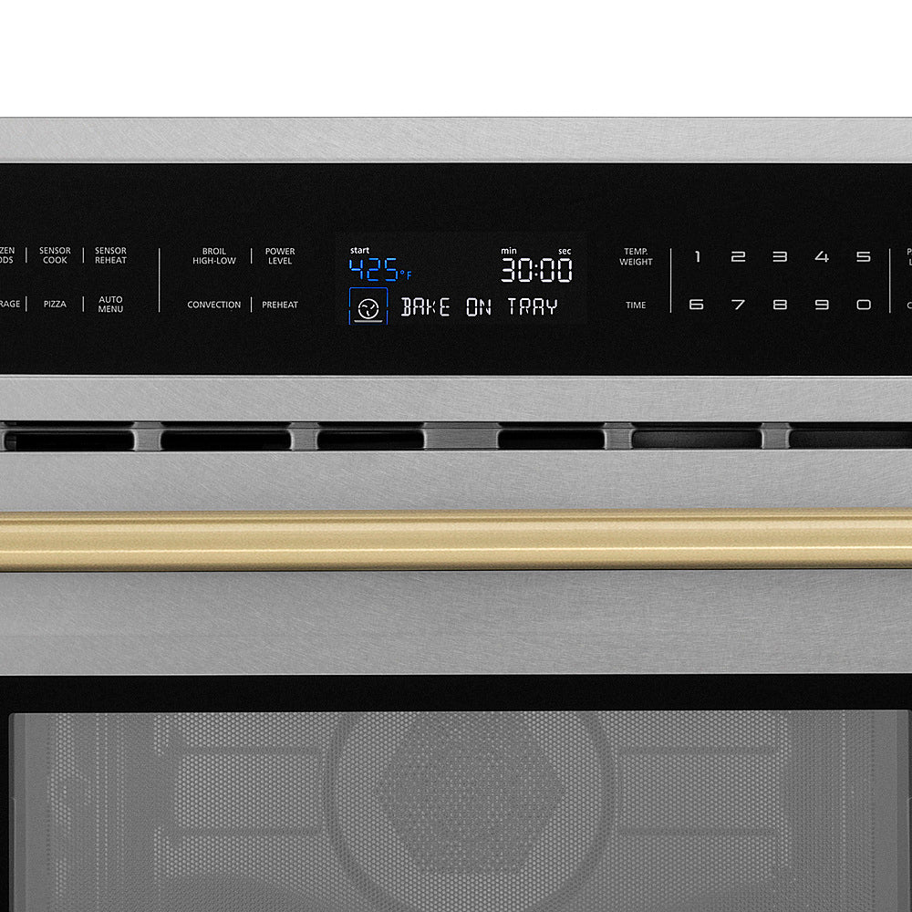 ZLINE - 30" 1.6 cu ft. Built-in Convection Microwave Oven in Fingerprint Resistant Stainless and Champagne Bronze Accents_5