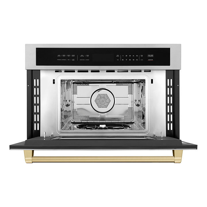 ZLINE - Autograph Edition 30" 1.6 cu ft. Built-in Convection Microwave Oven in Stainless Steel and Champagne Bronze Accents_8