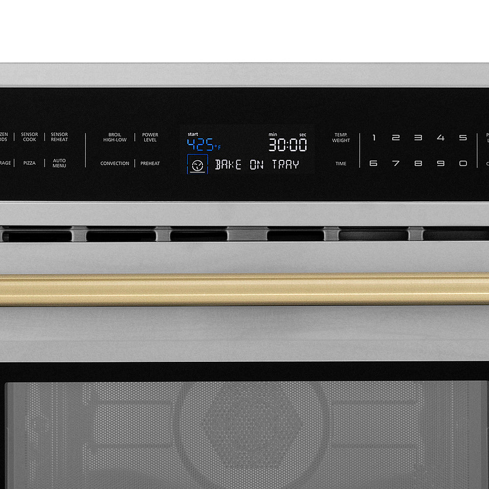 ZLINE - Autograph Edition 30" 1.6 cu ft. Built-in Convection Microwave Oven in Stainless Steel and Champagne Bronze Accents_3