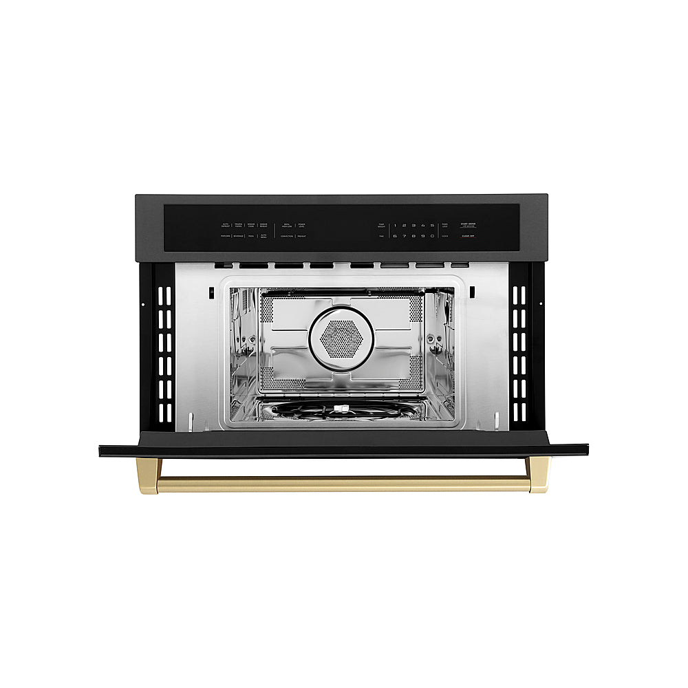 ZLINE - Autograph 30" 1.6 cu ft. Built-in Convection Microwave Oven in Black Stainless Steel and Champagne Bronze Accents_9