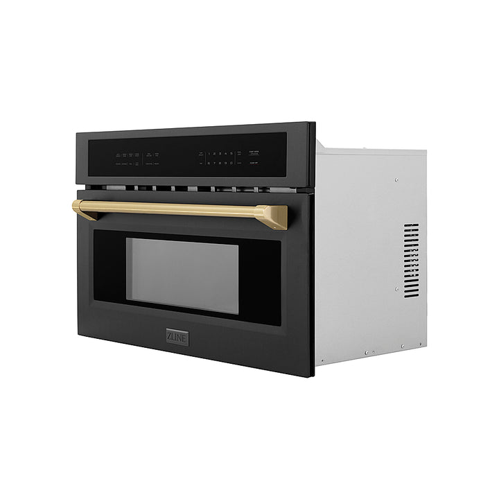 ZLINE - Autograph 30" 1.6 cu ft. Built-in Convection Microwave Oven in Black Stainless Steel and Champagne Bronze Accents_10