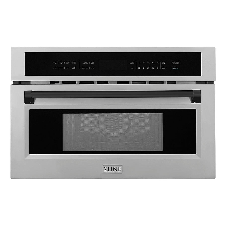 ZLINE - Autograph Edition 30" 1.6 cu ft. Built-in Convection Microwave Oven in Stainless Steel and Matte Black Accents_0
