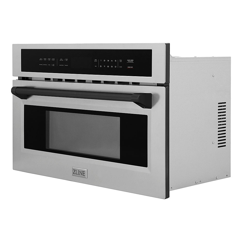 ZLINE - Autograph Edition 30" 1.6 cu ft. Built-in Convection Microwave Oven in Stainless Steel and Matte Black Accents_9