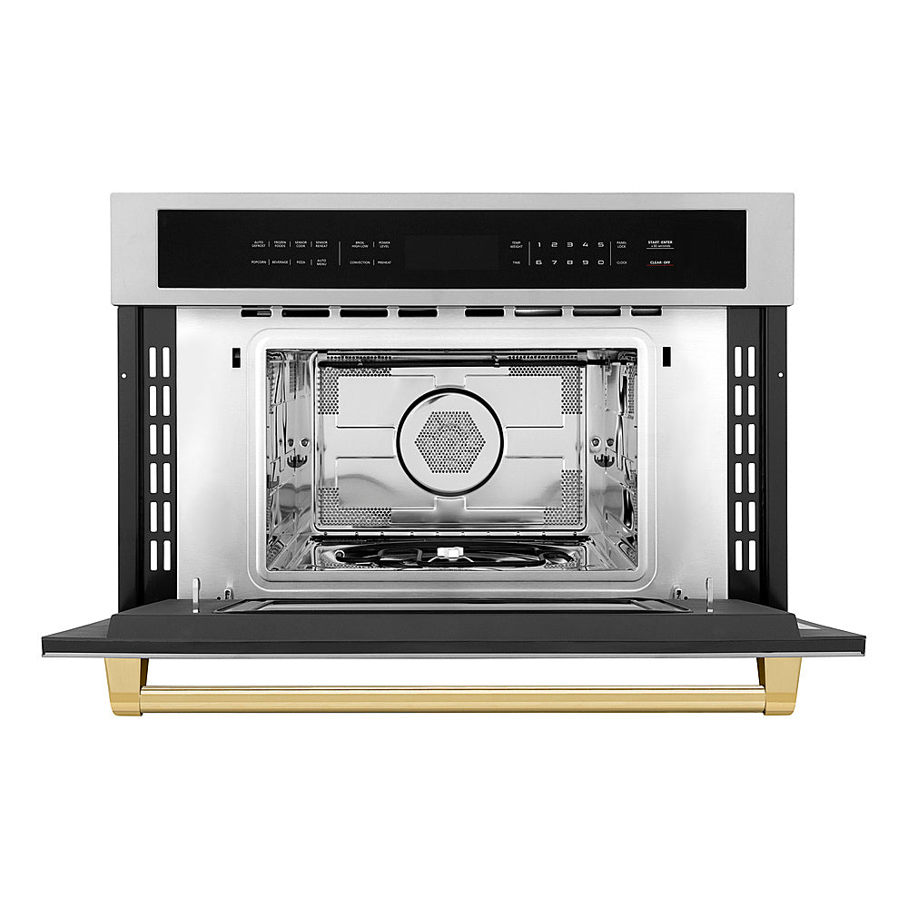 ZLINE - Autograph Edition 30" 1.6 cu ft. Built-in Convection Microwave Oven in Stainless Steel and Polished Gold Accents_8