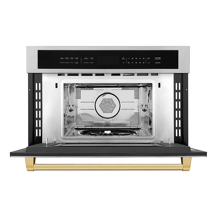 ZLINE - Autograph Edition 30" 1.6 cu ft. Built-in Convection Microwave Oven in Stainless Steel and Polished Gold Accents_8