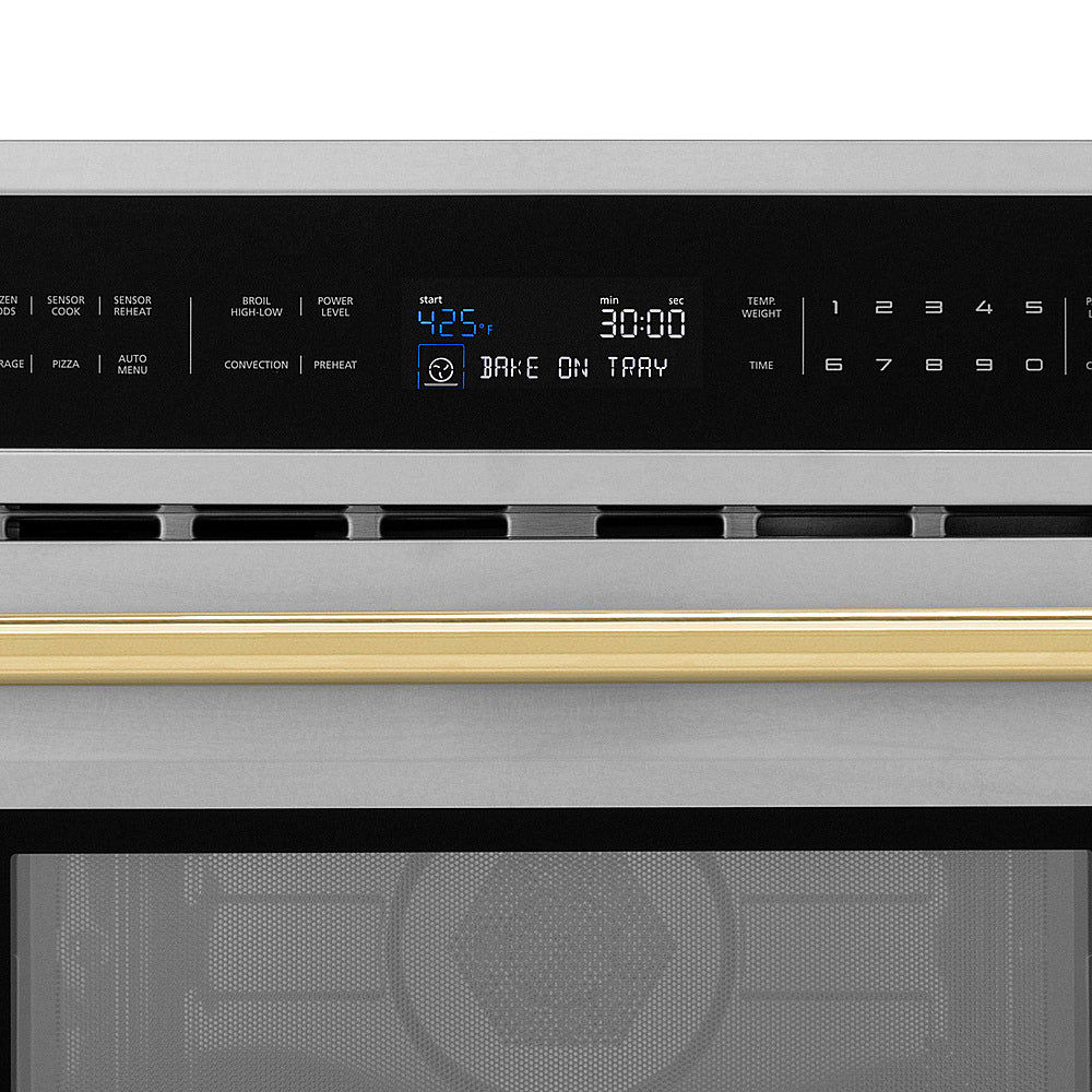 ZLINE - Autograph Edition 30" 1.6 cu ft. Built-in Convection Microwave Oven in Stainless Steel and Polished Gold Accents_3