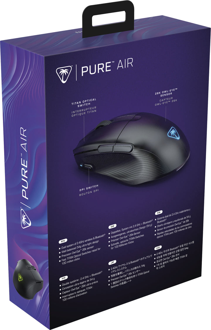 Turtle Beach - Pure Air Ultra-Light Wireless Ergonomic RGB Gaming Mouse with 26K DPI Optical Sensor & 125 hour Battery - Black_9