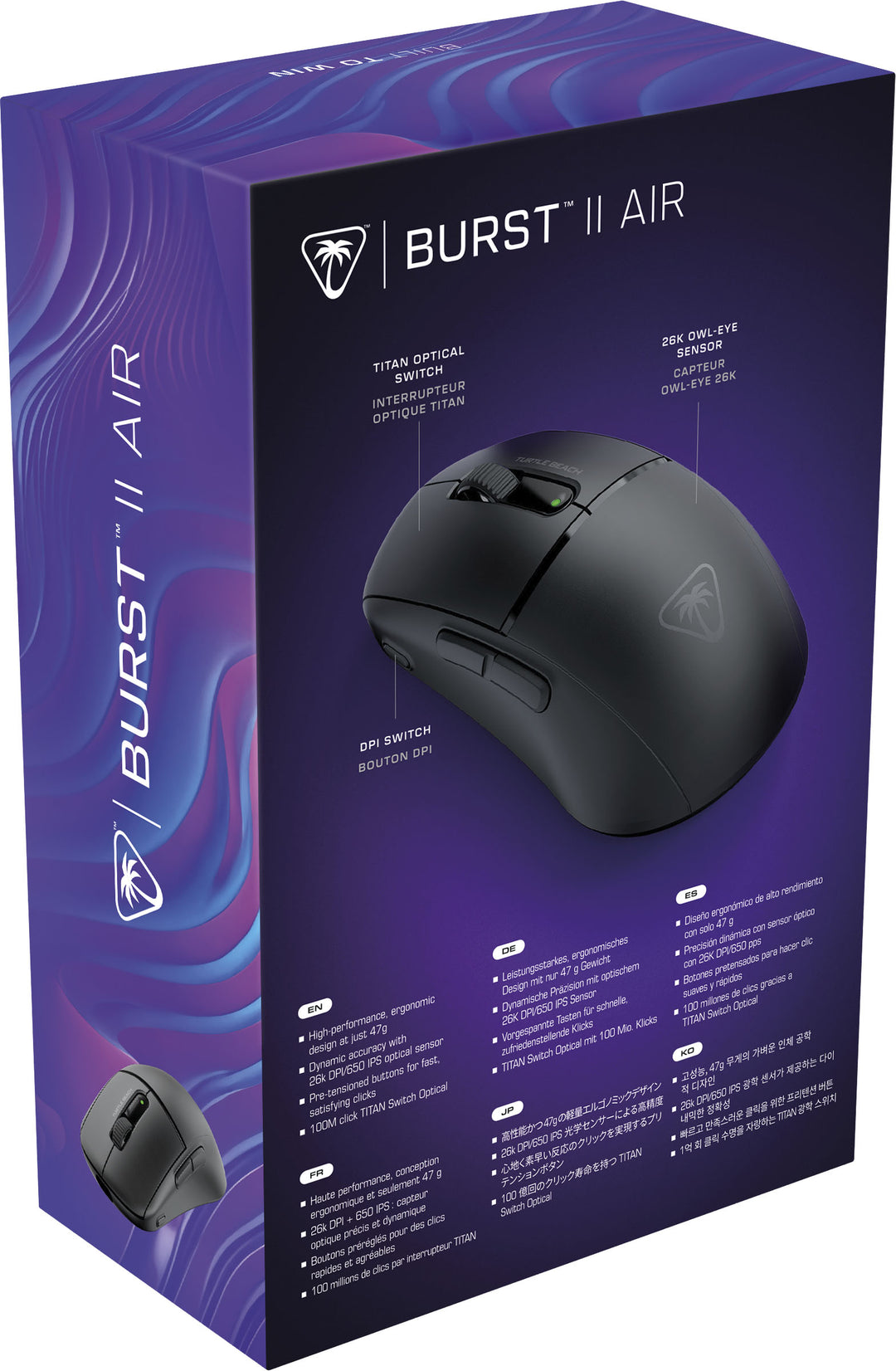 Turtle Beach - Burst II Air Ultra Lightweight Wireless Symmetrical Gaming Mouse with Bluetooth & 120-hour battery - Black_8