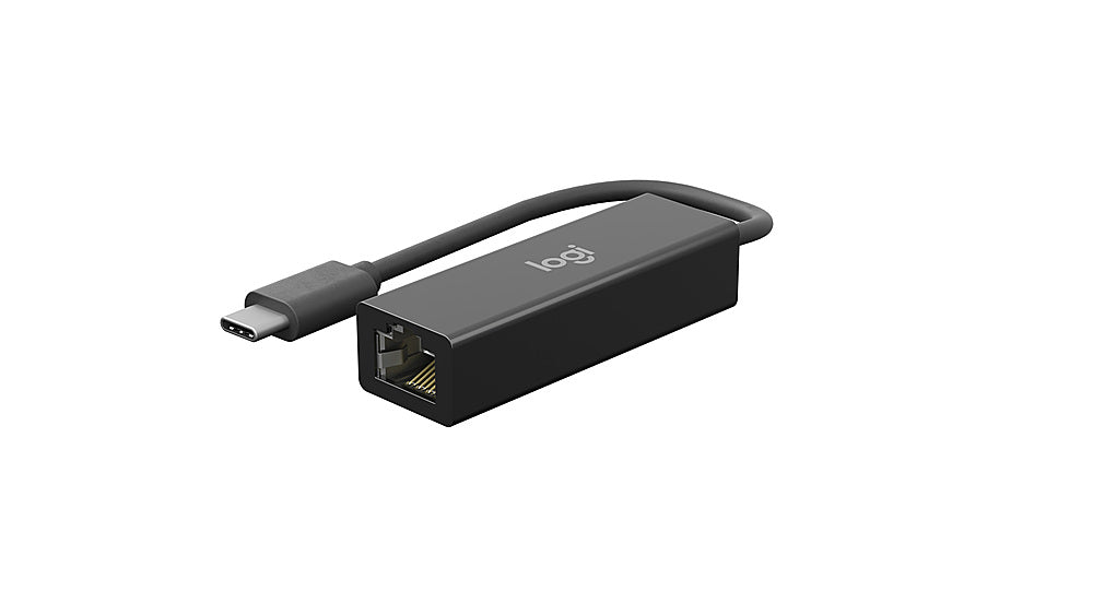 Logitech - Logi USB-C to Ethernet Adapter for Logi Dock - Black_0