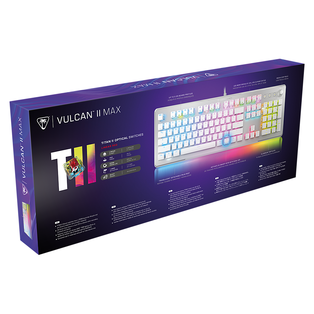 Turtle Beach Vulcan II Max Full-size Wired Mechanical TITAN Switch Gaming Keyboard with RGB lighting and palm rest - White_9