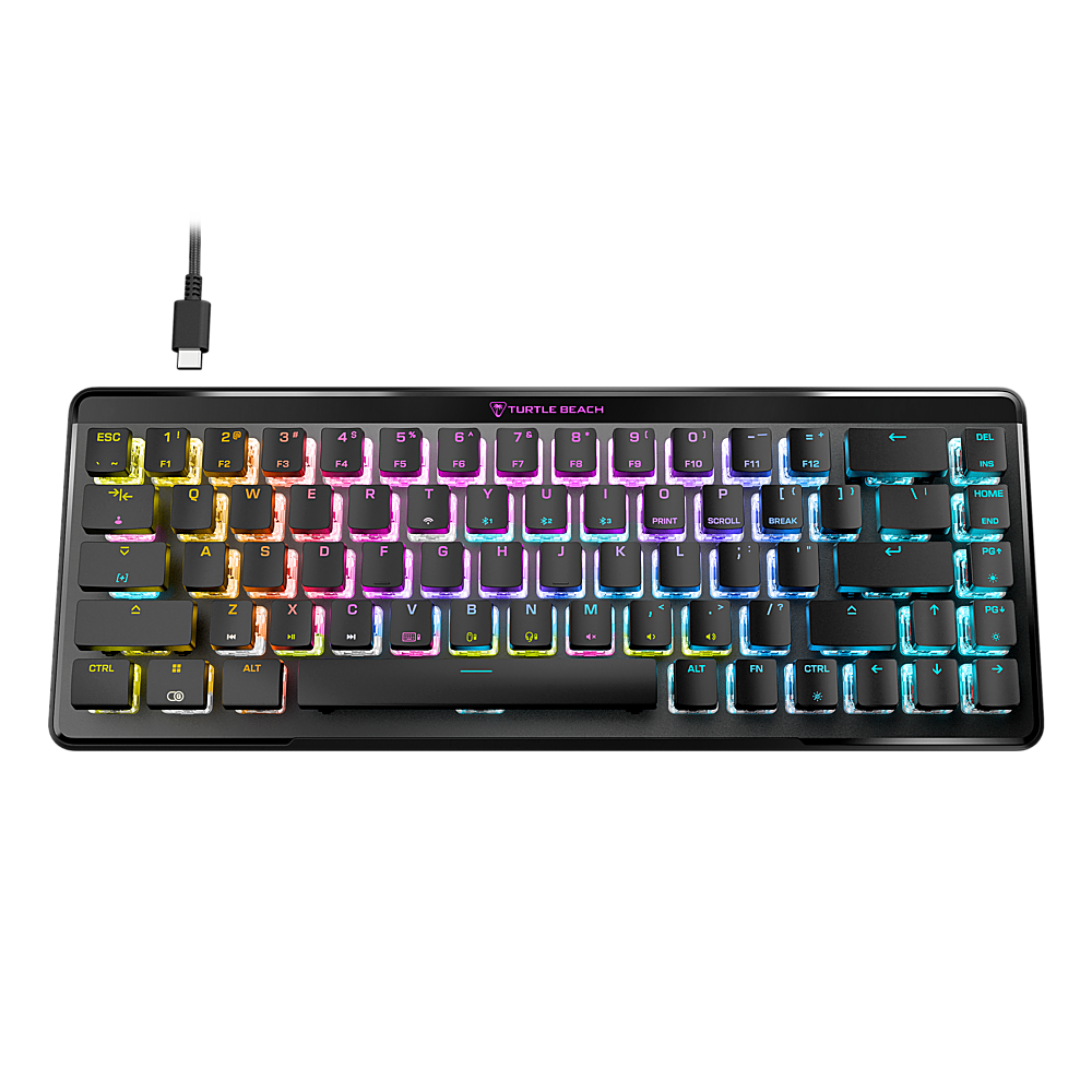 Turtle Beach - Vulcan II Mini Air 65% Wireless Optical Mechanical Gaming Keyboard with Customizable RGB Illumination - Black_1