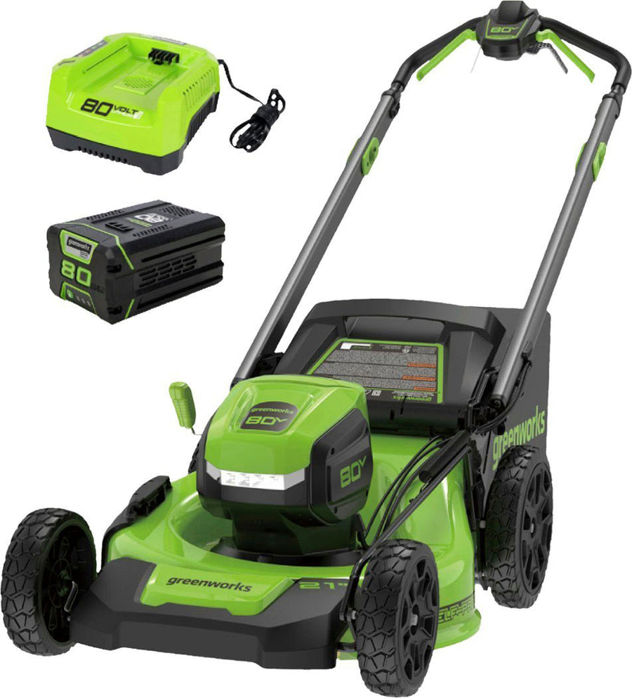 Greenworks - Refurbished 80V 21" Self-Propelled Lawn Mower (1 x 4.0 Ah Battery and 1 x Charger) - Green_0