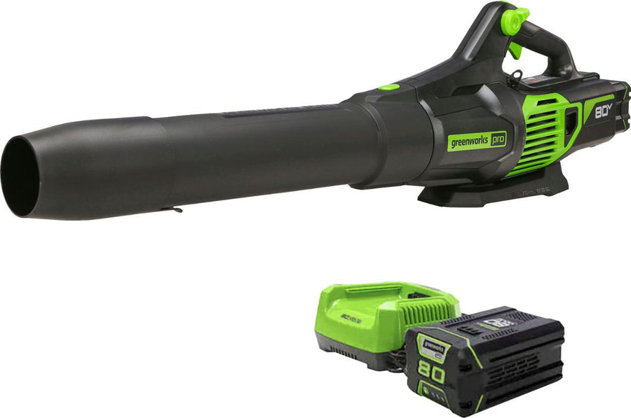 Greenworks - Refurbished 80V 730 CFM 170 MPH Cordless Handheld Blower (1 x 2.5 Ah Battery and Charger included) - Green_0
