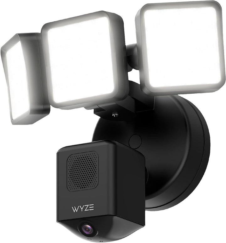 Wyze - Floodlight Camera Pro, 3000 Lumen LEDs, 180° Wide View, 2k HD Outdoor Wi-Fi Floodlight Home Security Camera - Black - Black_0