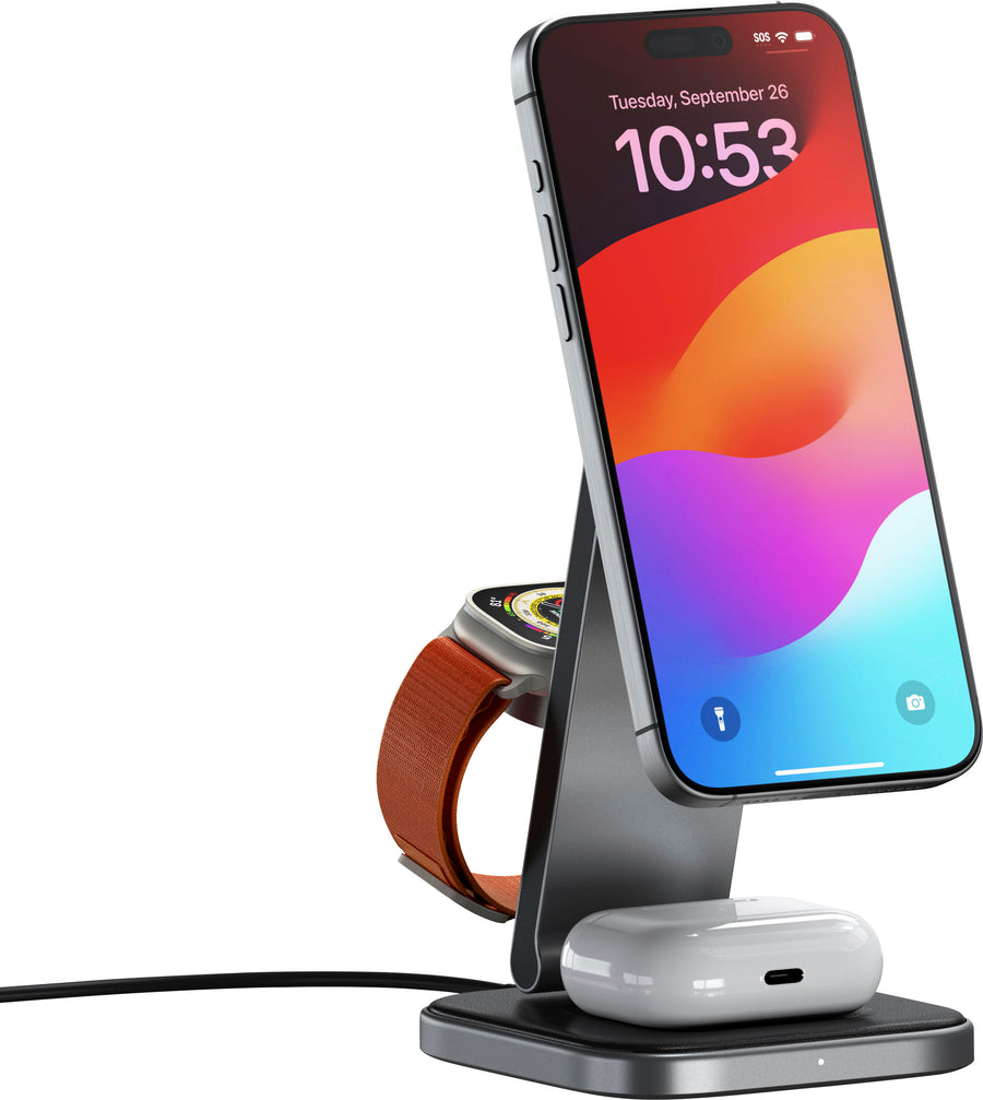 Satechi - 3-in-1 Foldable Qi2 Wireless Charging Stand - Space Gray_0