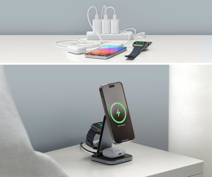 Satechi - 3-in-1 Foldable Qi2 Wireless Charging Stand - Space Gray_9