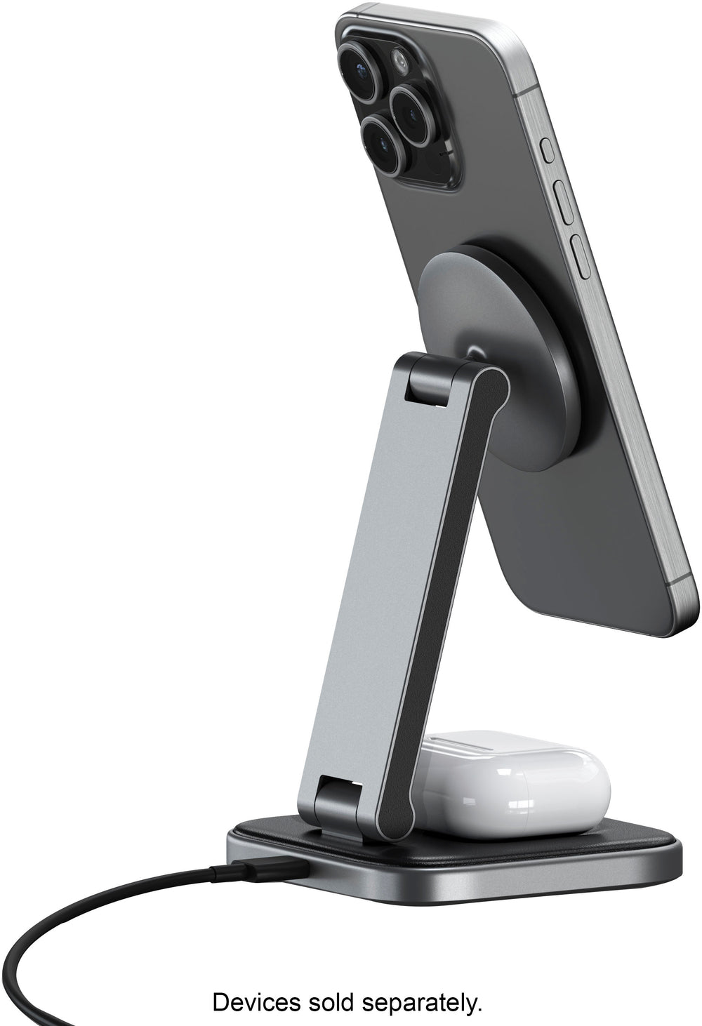 Satechi - 2-in-1 Foldable Qi2 Wireless Charging Stand - Space Gray_1