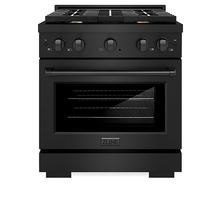 ZLINE 30 in. 4.2 cu. ft. Gas Range with Convection Gas Oven in Black Stainless Steel with 4 Brass Burners (SGRB-BR-30)_6