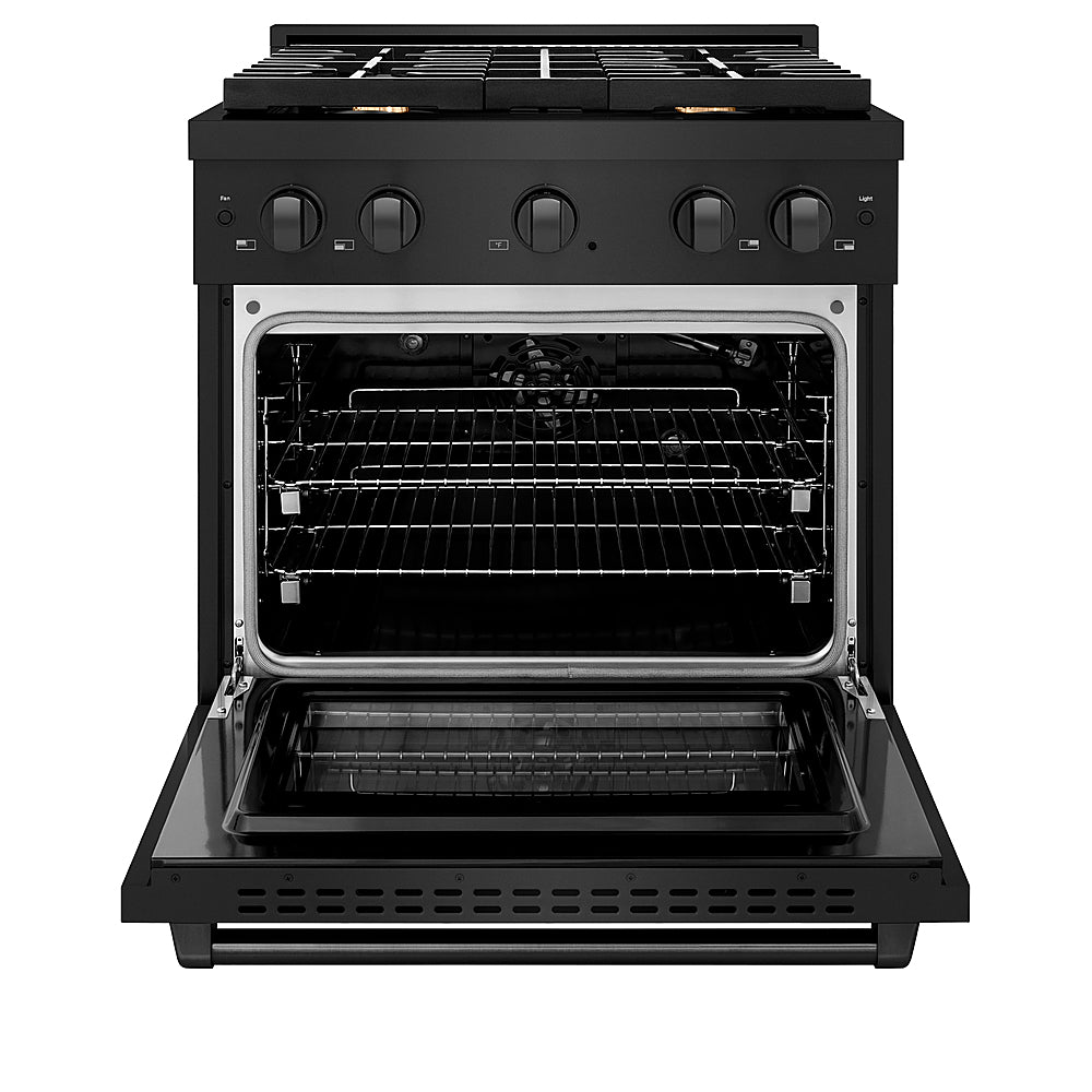 ZLINE 30 in. 4.2 cu. ft. Gas Range with Convection Gas Oven in Black Stainless Steel with 4 Brass Burners (SGRB-BR-30)_7