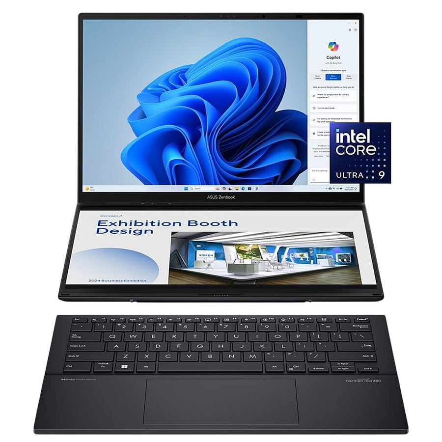 ASUS - Zenbook DUO Dual 14” 3K OLED Touch Laptop - Intel Core Ultra 9 with 32GB Memory - Intel Arc Graphics - 1TB SSD - Inkwell Gray_0