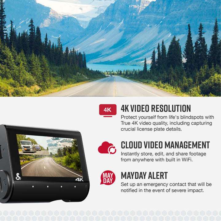 Cobra - SC 250R 4K Dual-View Front & Rear Dash Cam, works with Apple CarPlay/Android Auto - Black_2