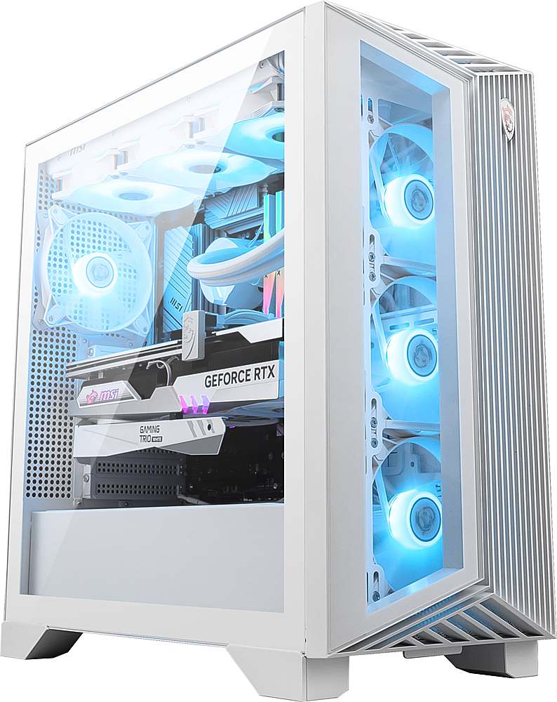 MSI - Aegis R2  Gaming Desktop - Intel Core i7-14700F - 32GB Memory - NVIDIA GeForce RTX 4070 Super - 2TB SSD - Black - White_0