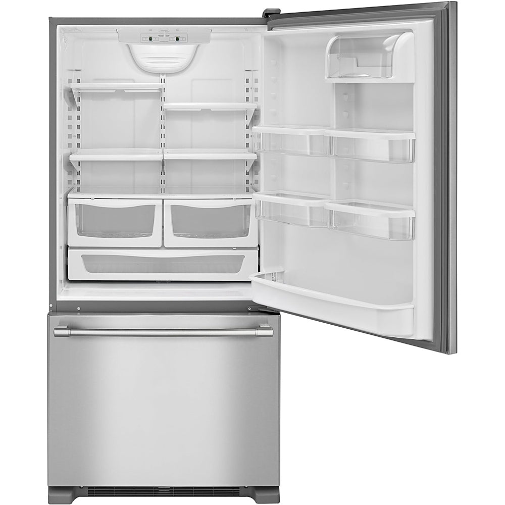Maytag - 22 Cu. Ft. Bottom-Freezer Refrigerator with Humidity-Controlled FreshLock Crispers - Stainless Steel_2